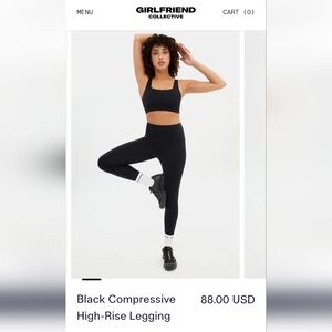 Girlfriend Collective Black Compressive Legging